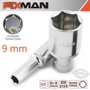 FIXMAN 1/2' Dr Deep Socket 9mm